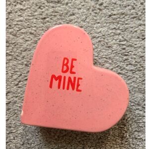 Pink Candy Heart Vase Be Mine Valentine Ceramic Small Home Decor Gift